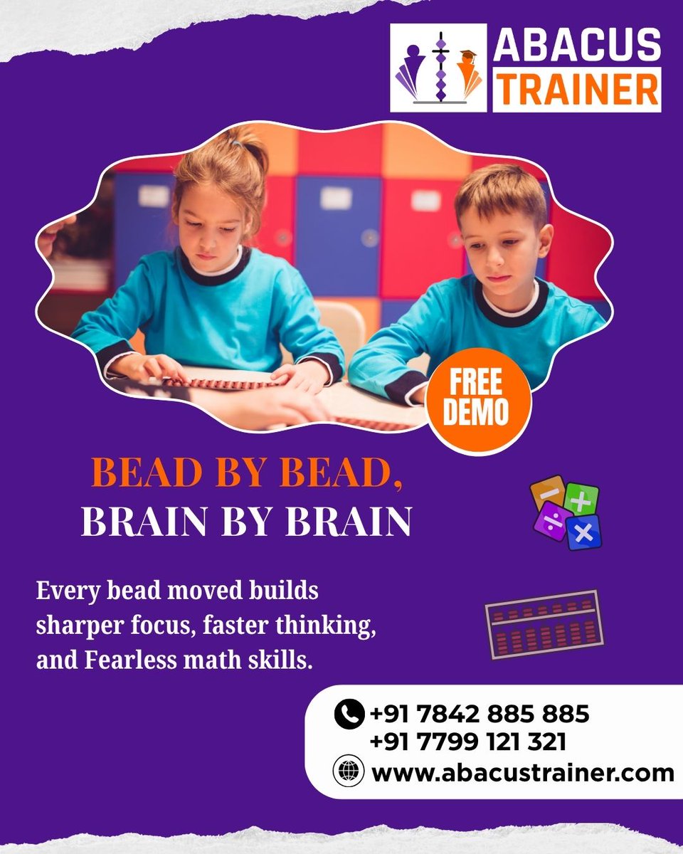 swetha_abacus's tweet photo. Bead by Bead, Brain by Brain🧠
Every bead moved builds sharper focus, faster thinking, and Fearless math skills.
.
.
.
Register for Free Demo @ https://t.co/YkYyQlaOGD
📞Contact Us: +91 7799 121 321, +91 7842 885 885

#OnlineAbacusClasses #AbacusTrainer #abacus #Abacusmathskids https://t.co/8UGuUL3u3r