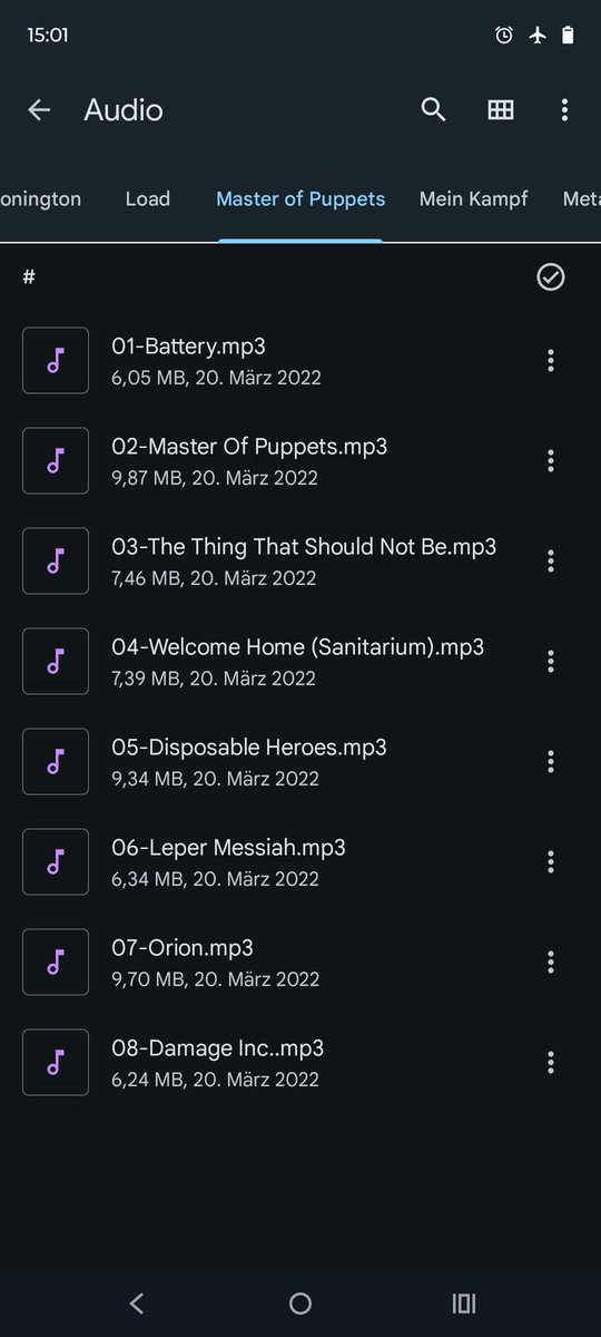 Master Of Puppets echt geiles Album