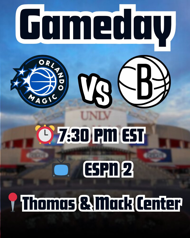 NetsLead's tweet image. The Nets are still looking for their first summer win as they battle the Magic!

⏰- 7:30 PM EST
📺 - ESPN 2 
📍- Thomas and Mack Center

#NetsWorld #MagicTogether #NBASummerLeague