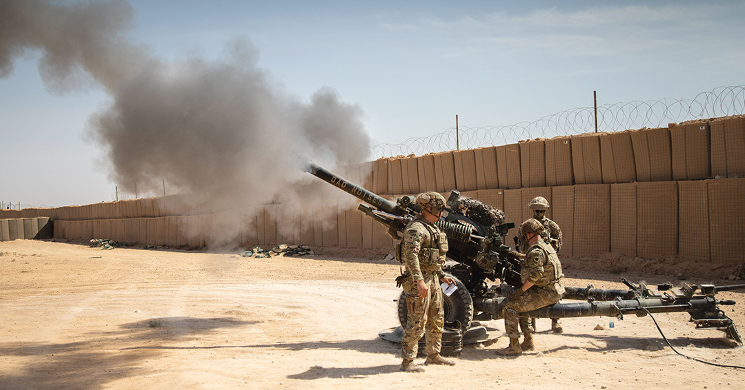 ArmyGuardOhio's tweet image. The King of Battle 👑 Cannon Crewmembers with the 37th Infantry Brigade Combat Team fire massive artillery guns like the M1119 Howitzer to clear the way for ground forces.
#NationalGuard