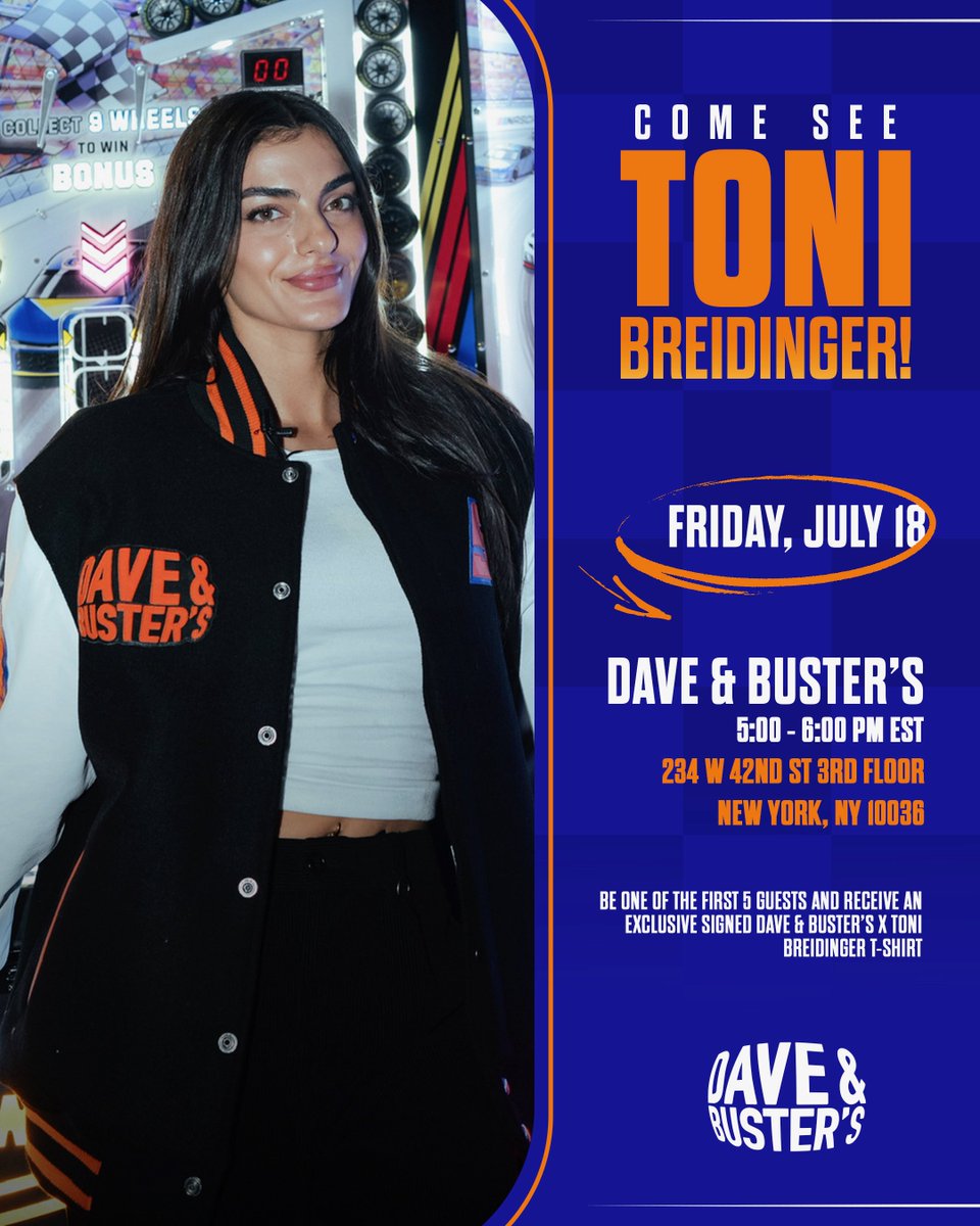 ToniBreidinger's tweet image. NYC see you this Friday! @DaveandBusters