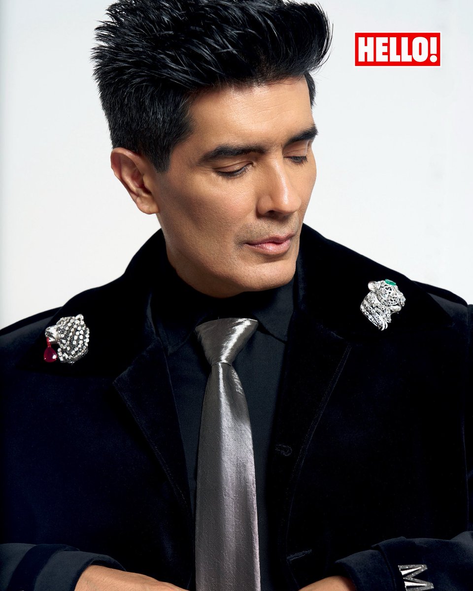 #KaranJohar hit the Cannes red carpet in a sleek #ManishMalhotra look. “I used to say, ‘Karan, what are you wearing!’” says Manish. “Now it’s sharp cuts, classics, and bold jewellery.” Read more: shorturl.at/PqgxC #HELLOIndia #HELLOMagazine #FameAndFriendship #MensSpecial