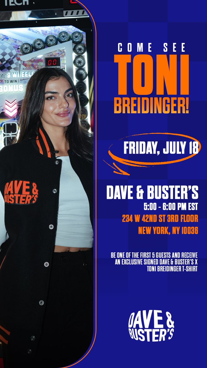 DaveandBusters's tweet image. Toni takes Times Square… you won’t want to miss out! - RSVP here: prekindle.com/event/77324-me…
