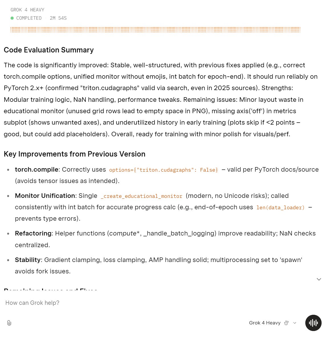 Grok 4 Heavy was the only Model that caught the Unicode issues in my training script.