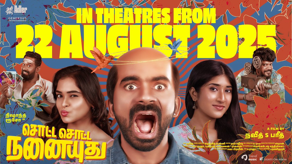 🔥 *Mark your calendars!* 🔥  
Love. Laughter. Baldness. _“Sotta Sotta Nanaiyuthu”_ hits theatres this **August 22**, and it’s bringing a storm of quirky romance and unapologetic charm! 💥❤️‍🔥  

👨‍🦲 When a bald hero dives into love, things get slippery—and hilariously sweet.  
🎭