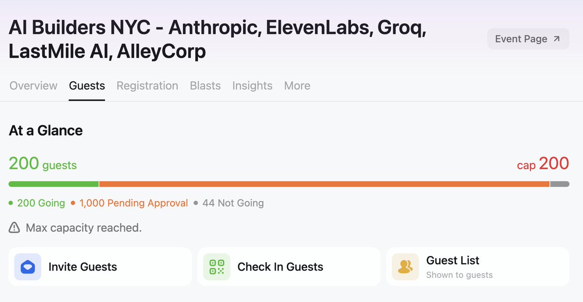 ozenhati's tweet image. our MCP event in NYC is now at capacity with 200 guests and 1K on the waitlist! CRAZY! 🗽
we'll definitely organize more events on the east coast moving forward so that everyone can have opportunities to attend.
LMK if you want to co-sponsor the next one!