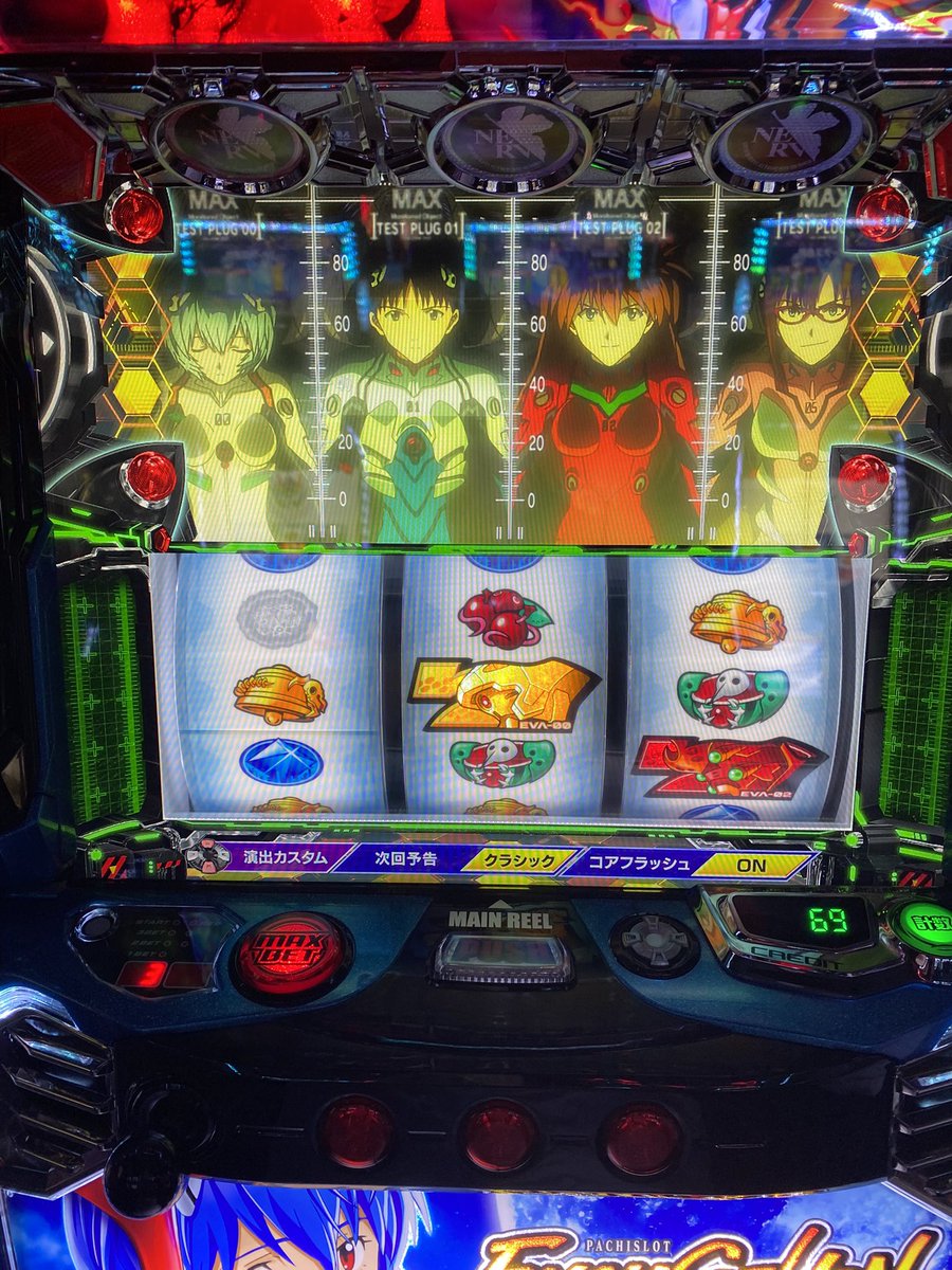 エヴァ 約束の扉 最強DDT3 ※中リール中段黄七停止時について ⭕️左上