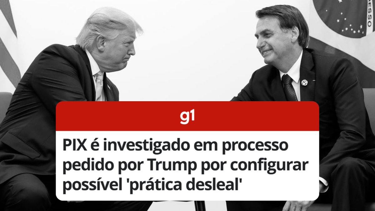 Agora o novo alvo do governo Trump, em mais uma ofensiva da família Bolsonaro, é o Pix. 

Querem punir a inovação criada no Brasil, mesmo ela tendo ampliado o acesso bancário, reduzido taxas e facilitado a vida de milhões de pessoas. 

Atacar o Pix é atacar o que o Brasil tem de