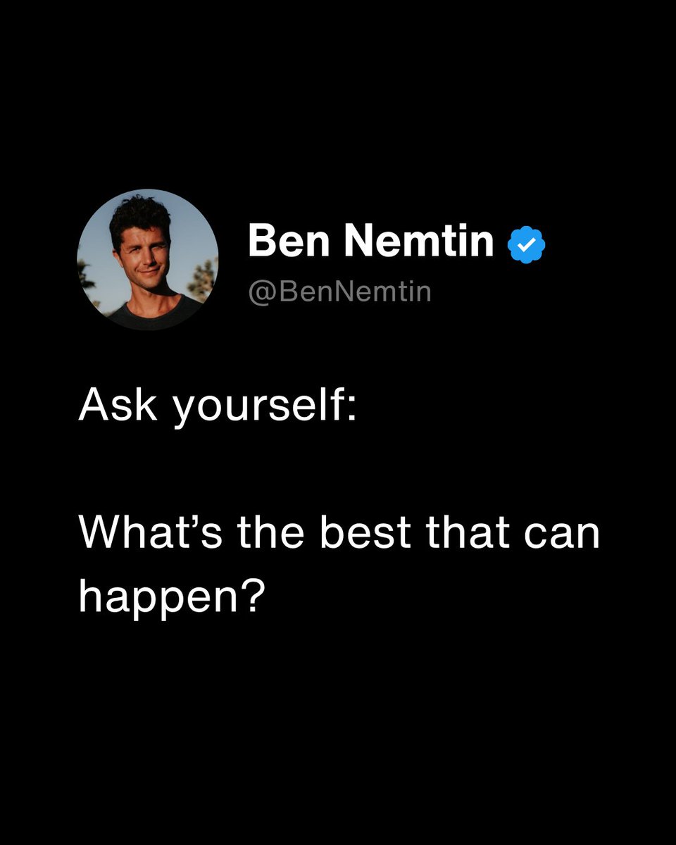 BenNemtin's tweet image. Your brain treats thoughts like reality.
If you’re thinking about disasters?
Your body prepares for disaster.
Thinking about winning?
Your body prepares to win.