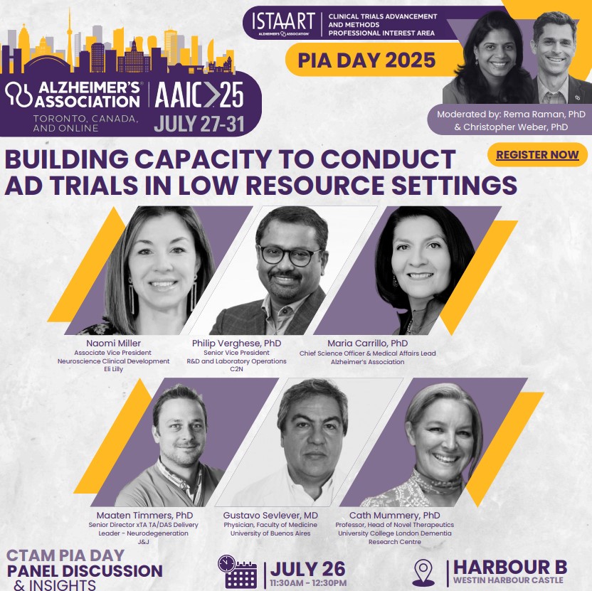 Please join us for PIA day on July 26th, from 11:30am-12:30pm, in Toronto!! We have an excellent panel discussion and insights planned and hope to see you there!! 

Register for AAIC here: aaic.alz.org