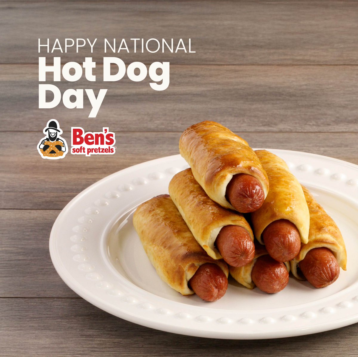 Celebrate National Hot Dog Day with a Pretzel Dog from Ben's Soft Pretzels! Visit your local bakery today! 🥨🌭

#haveapretzelday #worldpretzeldomination #HotDogDay