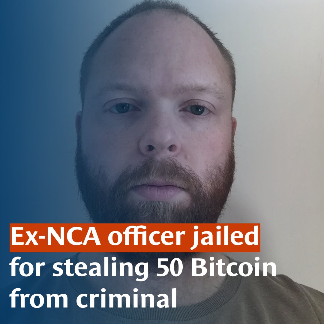 CPSUK's tweet image. ⚖️ Ex-National Crime Agency officer Paul Chowles, 42, has been jailed after he stole 50 Bitcoin – now worth around £4.4m – which had been seized during a criminal investigation.
We worked with @MerseyPolice to secure these convictions.
Read more👉 orlo.uk/gOn37