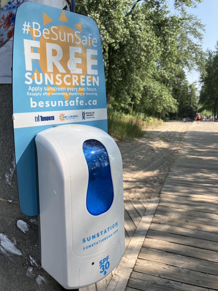 Protect your skin to reduce your risk of #melanoma and #skincancer: ⛱👒🧥👖🕶🧴

Get sunscreen on the go at High Park and select Toronto waterfront parks. besunsafe.ca. #besunsafe