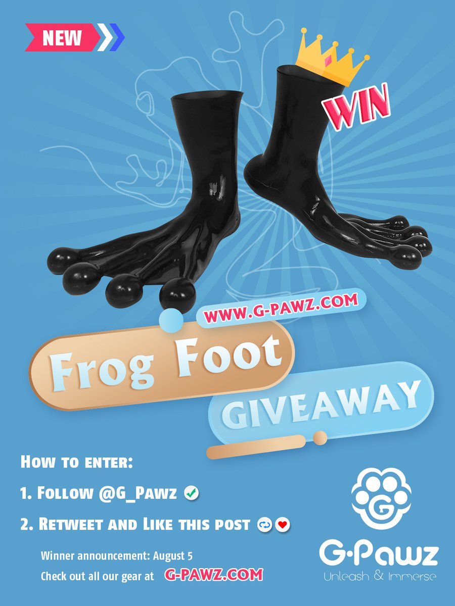 🐸New Arrivals + Giveaway🐸
One lucky winner will get a free pair of Frog Feet! 
🛒 Check out the link: g-pawz.com/product/black-…

To enter:
Follow <a href="/G_Pawz/">G-Pawz</a> ✅
Retweet and Like this post 🔁❤️

Winner announcement: August 5
Good luck!