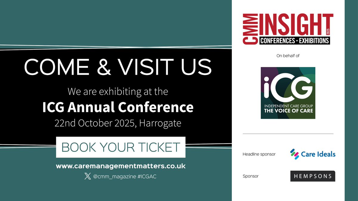 TLDallasGroup's tweet image. Our specialist health and care team will be exhibiting at the @cmm_magazine ICG Annual Care Conference on the 22nd of October in Harrogate.
Buy your ticket here: caremanagementmatters.co.uk/event/cmm-insi…
#SocialCare #CMMInsight #Insurance #InsuranceBroker #Harrogate
