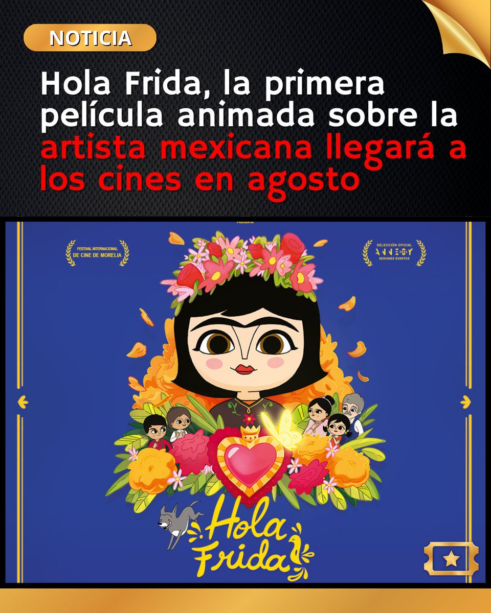 Pasados 70 años desde su fallecimiento, Frida Kahlo llega a la gran pantalla. "Hola Frida" es la nueva película animada dirigida por Karine Vézina y André Kadi basada en los libros infantiles de Sophie Faucher que llegará a los cines en agosto.

cineargentinohoy.com.ar/hola-frida-lle…