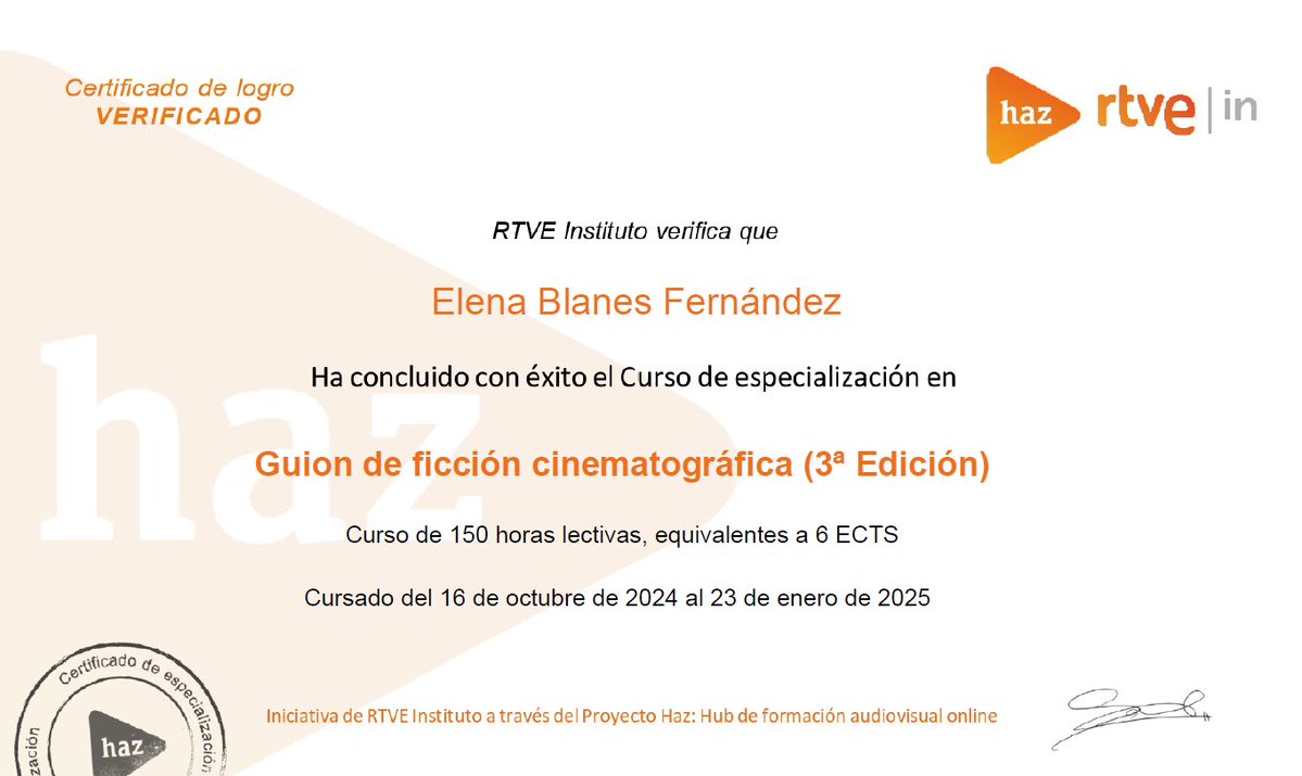 ElenaImagineer's tweet image. A principios de año hice este curso de @RTVEin y me gustó bastante. No me vi venir esto de que escribir guiones me iba a gustar tanto🔥😱