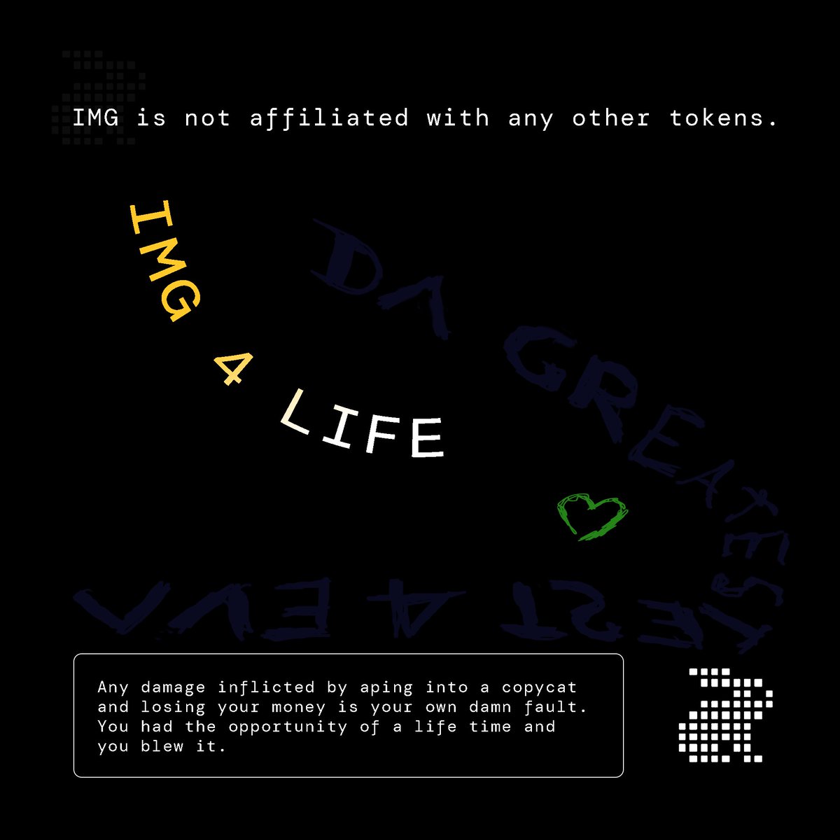 I would rather have 100k $IMG tokens than 10m tokens of any of these copycats.

#imgprotocol