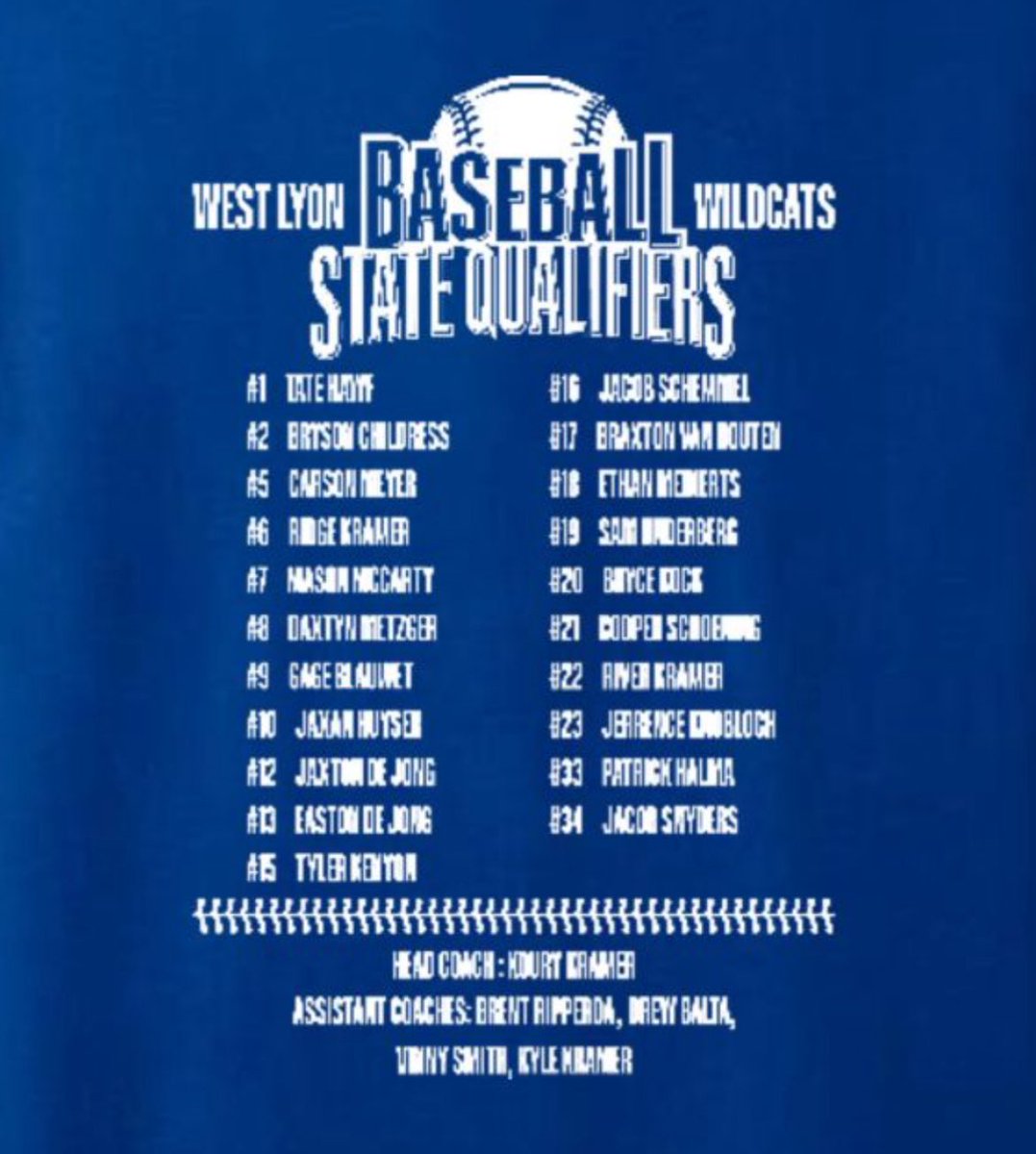 Congratulations to the WL Baseball team on advancing to the state tournament!! West Lyon Baseball State Tournament shirts are now on sale!! Store closes Thursday, July 17 at 1:00 PM so grab your gear now!! ⚾️💙🤍
octaneink.chipply.com/WLstatebasebal…