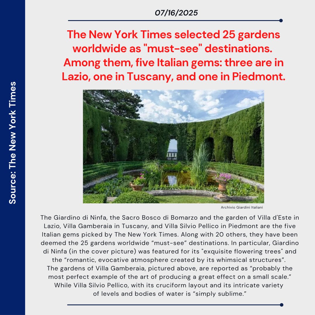 Five Italian gardens made the top world 25 "must-see" garden destinations per The New York Times. Have you ever visited one of those? Tell us in the comments!
#italy #italiangardens #italianstories