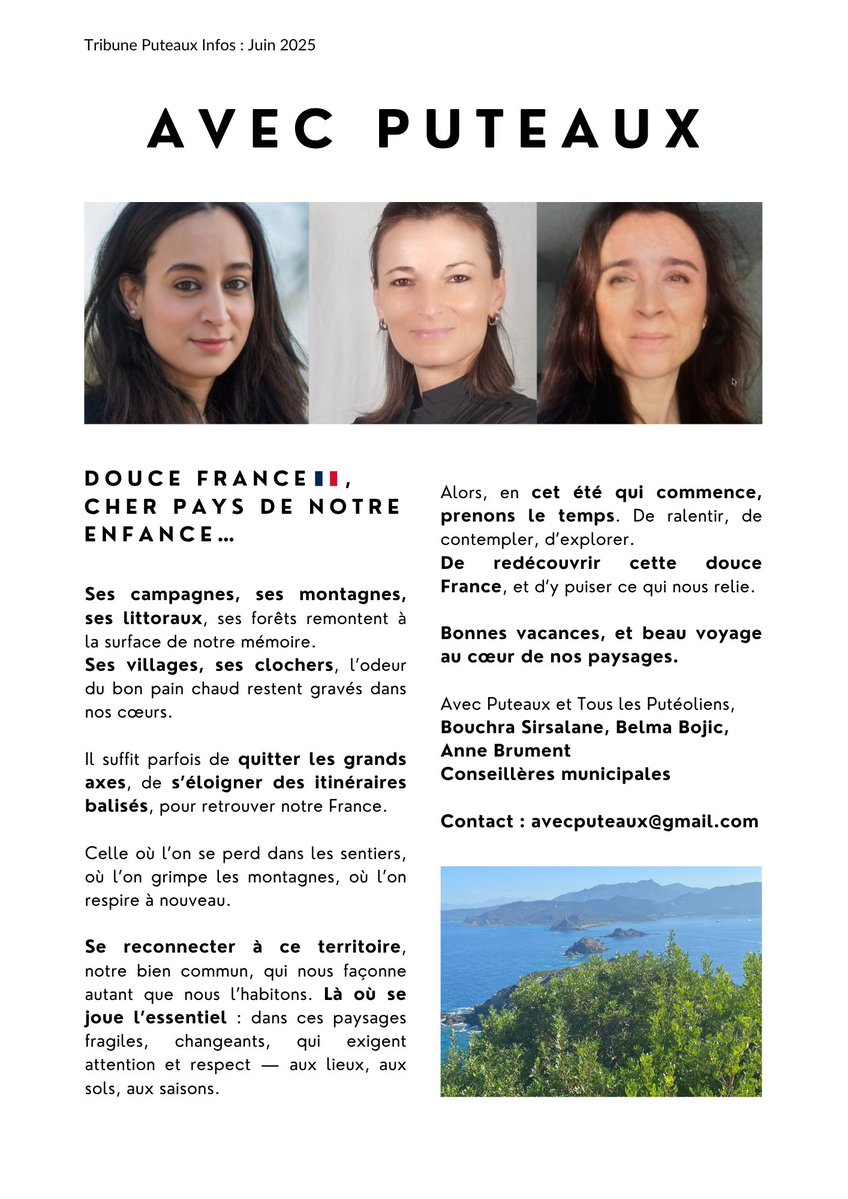 🇫🇷 "Douce France, cher pays de notre enfance…
Ses campagnes, ses montagnes, ses littoraux, ses forêts refont surface dans notre mémoire.
Ses villages, ses clochers, l’odeur du bon pain chaud restent gravés dans nos cœurs."

📌 La suite #AvecPuteaux.
#MonCoinDeFrance 🌱 #Puteaux