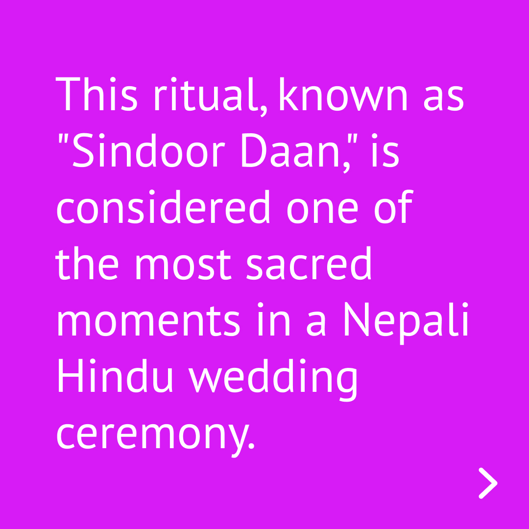 Milyoapp's tweet photo. This ritual, known as "Sindoor Daan," is considered one of the most sacred moments in a Nepali Hindu wedding ceremony.

The groom applies this powder along the bride's hair parting, symbolizing her transition to married status.

#NepaliWedding #NepaliCulture https://t.co/sgGIXTgQhE