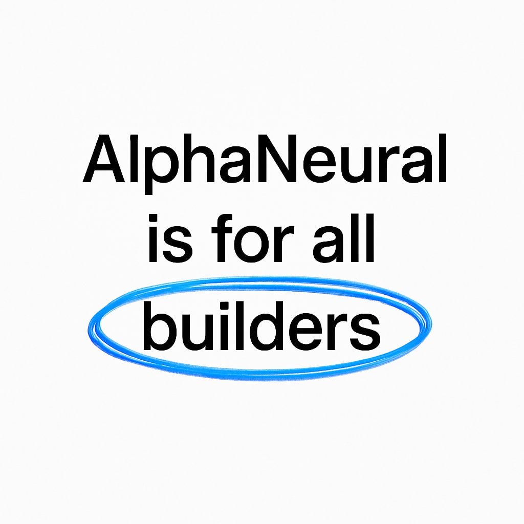At Alphaneural, 
We believe the future of AI is built by you, the developers, and you should be compensated for it. 

AlphaNeural is creating the platform for seamless monetization of your models, complete with all the infrastructure handled. 

⬇️ Be part of this revolution, join