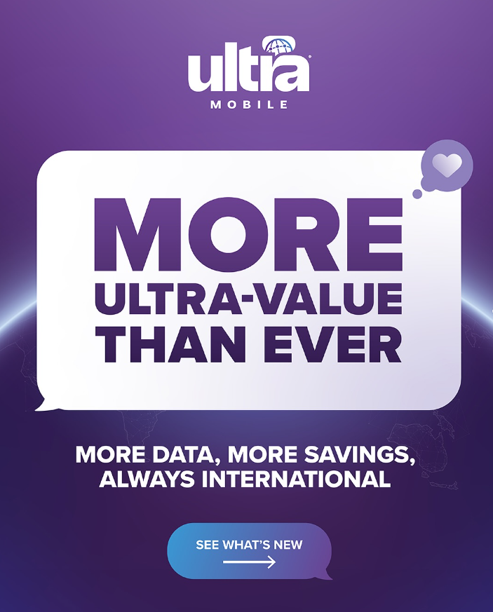 SIMpro_BuySIMs's tweet photo. Effective July 1st, Ultra has doubled down on value! MORE Data, MORE International, MORE Savings!
Visit https://t.co/od1KxkzoTK for full details!
#MoreValue #UltraMobile #SIMproRetailers https://t.co/zTPkSWR6QU