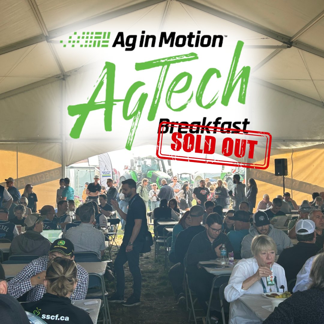 AginMotion's tweet image. A full house at the SOLD OUT AgTech Breakfast at #AIM25!
Huge thanks to all the AgTech start-ups, stakeholders, and farmers who joined us this morning for meaningful conversations about the future of ag.
#AgInMotion