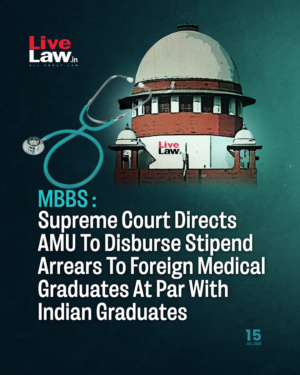 Subhrajyoti_01's tweet image. Historic Win! 🙌

Hon’ble Supreme Court directs AMU to pay equal stipend arrears to #FMGs 🇮🇳
Kudos to @UDF_BHARAT’ Senior Legal Advisor AOR @indlawyer for this landmark victory! 
Charu Mathur Ma’am - a rare blend of legal brilliance and humility.
@UDF_BHARAT #DrSJC