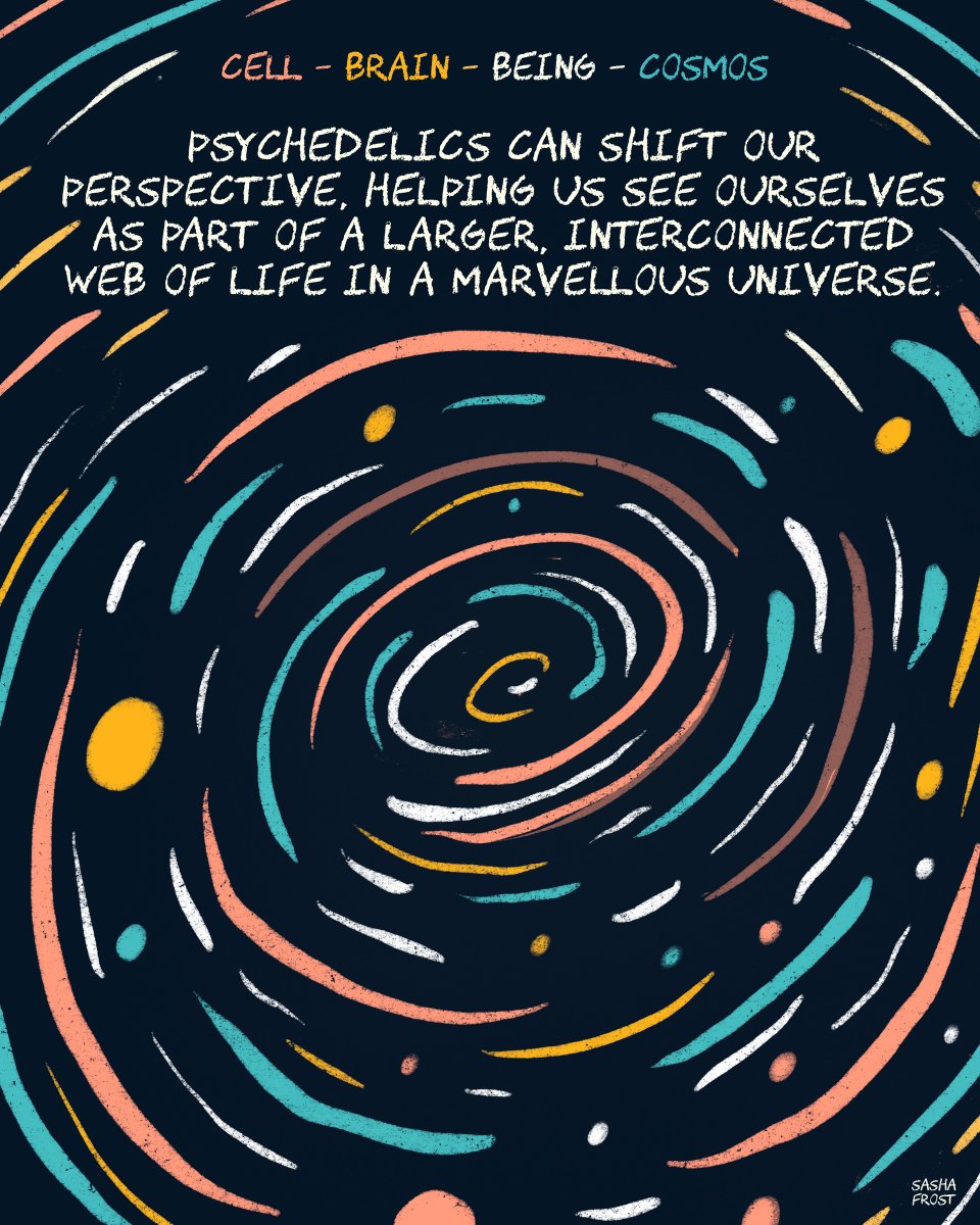 BeckleyResearch's tweet image. A colourful exploration of how psychedelics can be amazing catalysts of connection from the micro to the macroscale -✨ 🧠🌀 #psychedelicresearch