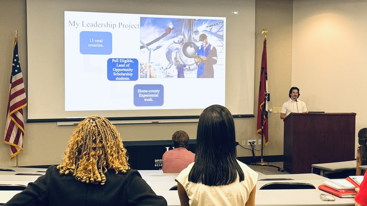 UA System Div of Ag (@aginark) on Twitter photo Jacob Easley, <a href="/uarkaeab/">Uark Agricultural Economics & Agribusiness</a> student, talks about his workforce development project, in which he researched and catalogued internship opportunities in more than a dozen counties in Arkansas.
Easley was one of eight Experiential Scholars Program presenters this morning. Jacob Easley, <a href="/uarkaeab/">Uark Agricultural Economics & Agribusiness</a> student, talks about his workforce development project, in which he researched and catalogued internship opportunities in more than a dozen counties in Arkansas.
Easley was one of eight Experiential Scholars Program presenters this morning.