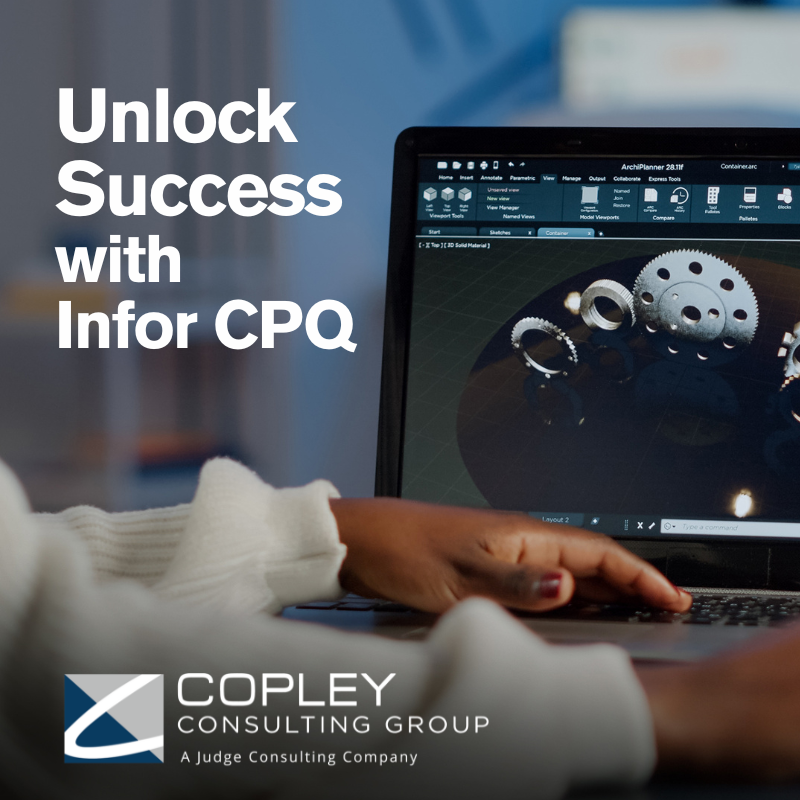 Infor CPQ, implemented by #CopleyConsulting, simplifies the chaos:

 - Sales reps build accurate quotes in minutes
 - Pricing is automatically validated—no more back-and-forth
 - Visual configuration eliminates guesswork

hubs.li/Q03xv5-D0