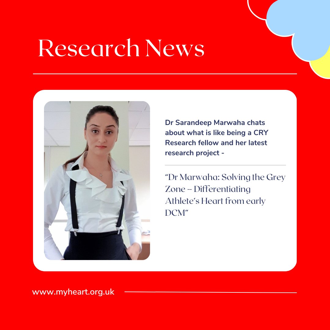 Former CRY Fellow Dr. Saran Marwaha’s PhD tackles the "grey zone" between athlete’s heart &amp; early DCM. Her algorithm helps clinicians diagnose safely - with plans for a future app!

#SportsCardiology #HeartHealth
@DrSaranMarwaha
Read the interview here - bit.ly/4kvbBTT