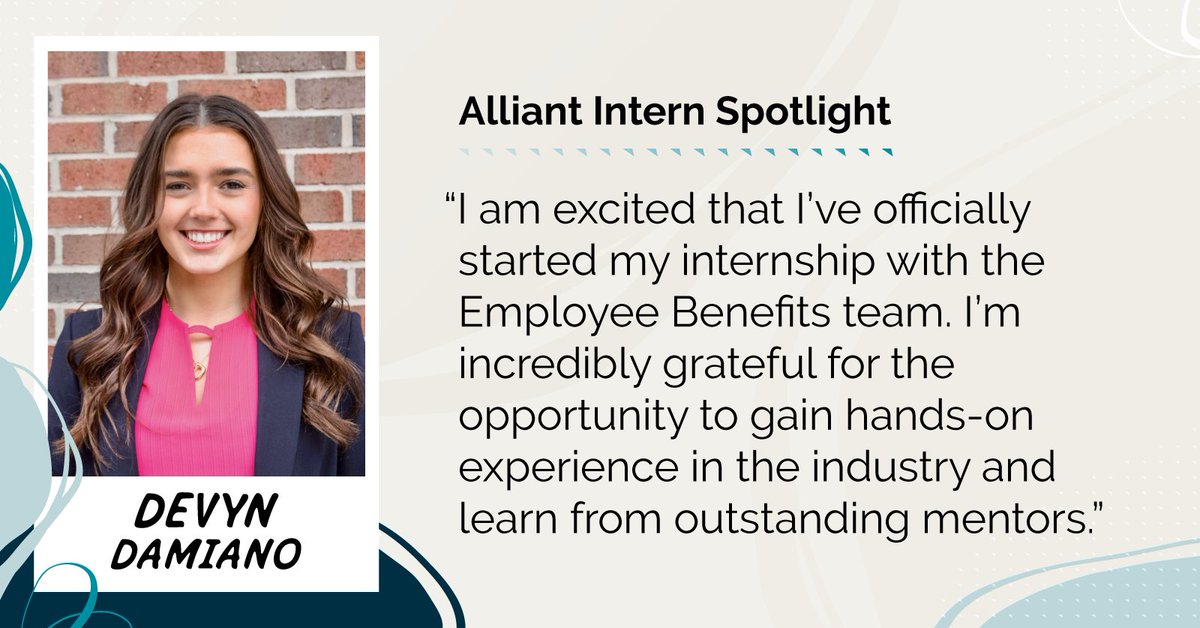 ✨Alliant Intern Spotlight✨
 
Meet Devyn Damiano, a third-year business management student from the University of Georgia who’s getting hands-on experience with our Employee Benefits team!
 
#AlliantInsurance #SummerInternship #InsuranceCareers #EmployeeBenefits