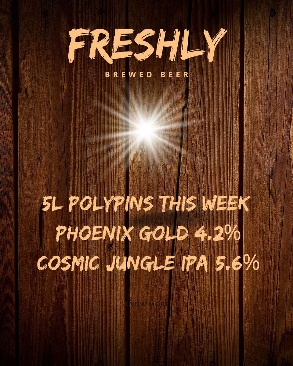 ByattsBrewery's tweet photo. Stock up your fridge – 5L polypins now available!

5L polypins this week 

Phoenix Gold 4.2%
Cosmic Jungle IPA 5.6% 

Each gives you nearly 9 pints of fresh craft beer – straight from brewery to your glass.
Collection Thur 4-9pm Fri 2-9pm

#Polypins https://t.co/DgeXTlS1TP