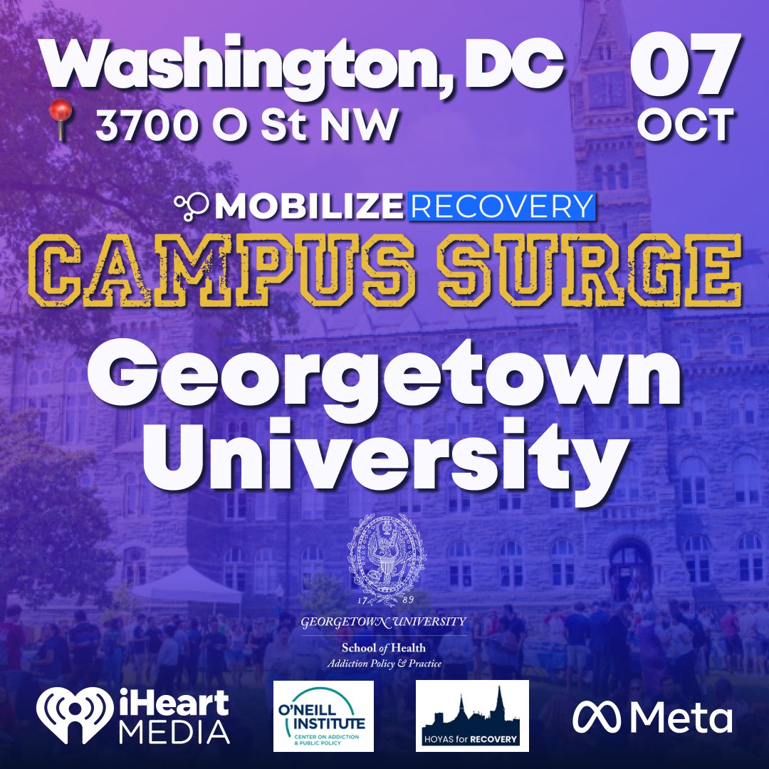 MobilizeRecover's tweet image. Hey Hoyas! GUS the Bulldog isn’t the only one making noise on campus this fall. 🐶💙
Mobilize Recovery is bringing Campus Surge 2025 to Georgetown University on Tuesday, October 7th, and it’s going to be one of the most unforgettable events of the semester. We’re rallying…
