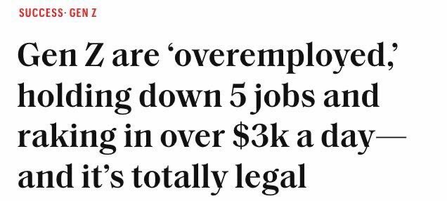 Flynnjamm's tweet image. when you talk to younger generations they brag about not having full time jobs, not going to college, and instead prefer to make money on the internet doing what they're passionate about