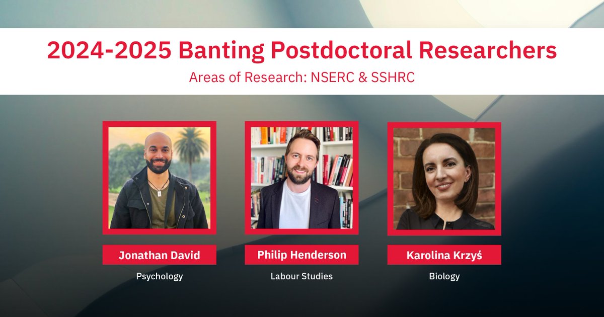 Meet #YorkU’s newest Banting Fellows tackling gaming ethics, decolonial labour and land, and the science of eye contact — bold research with real-world impact. Shaping a more just, connected, and thoughtful future. Learn more | bit.ly/44TUmWS

#GradStudiesYU #YUResearch