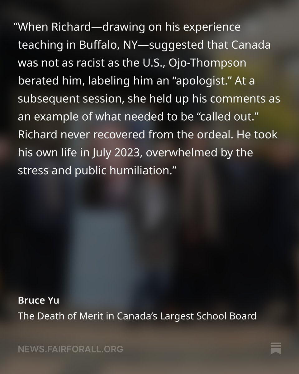 FAIR for All (@fairforall_org) on Twitter photo Two years ago on July 13th, Richard Bilkszto tragically died by suicide. This week, we commemorate his death by continuing to tell his story.
๐๏ธIn this weekโs Fair Article โโโ ๐ง๐ต๐ฒ ๐๐ฒ๐ฎ๐๐ต ๐ผ๐ณ ๐ ๐ฒ๐ฟ๐ถ๐ ๐ถ๐ป ๐๐ฎ๐ป๐ฎ๐ฑ๐ฎโ๐ ๐๐ฎ๐ฟ๐ด๐ฒ๐๐ ๐ฆ๐ฐ๐ต๐ผ๐ผ๐น ๐๐ผ๐ฎ๐ฟ๐ฑ, Two years ago on July 13th, Richard Bilkszto tragically died by suicide. This week, we commemorate his death by continuing to tell his story.
๐๏ธIn this weekโs Fair Article โโโ ๐ง๐ต๐ฒ ๐๐ฒ๐ฎ๐๐ต ๐ผ๐ณ ๐ ๐ฒ๐ฟ๐ถ๐ ๐ถ๐ป ๐๐ฎ๐ป๐ฎ๐ฑ๐ฎโ๐ ๐๐ฎ๐ฟ๐ด๐ฒ๐๐ ๐ฆ๐ฐ๐ต๐ผ๐ผ๐น ๐๐ผ๐ฎ๐ฟ๐ฑ,