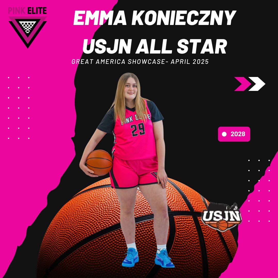 Congrats to Emma Konieczny selected to the USJN Great American Showcase Pool All  Star Team. Emma is a force in the paint on both ends. Aggressive offensively that is tough to be stop in combining her strength on her finish, touch on the basket, and moves in the paint.WE SEE YOU
