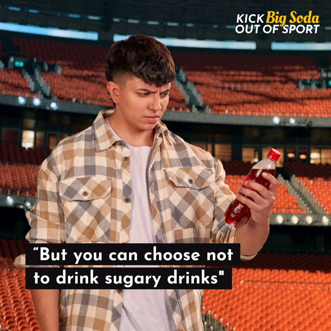 KickBigSodaOut's tweet image. This isn’t about choice—it’s about manufactured demand.
Big Soda spends millions 💵 to push sugary drinks through sport, targeting children and teens with unhealthy products.
Learn more at kickbigsodaout.org