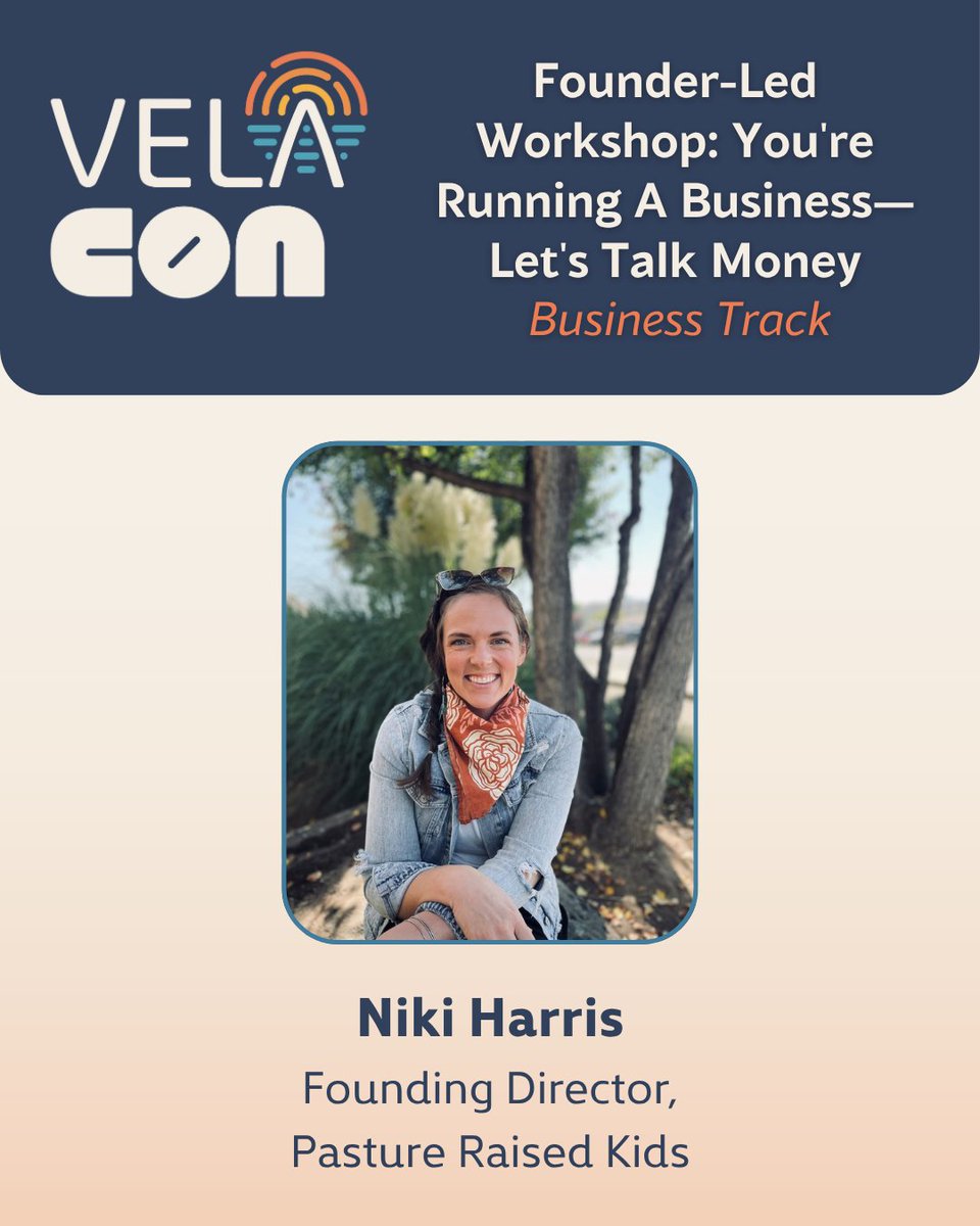 VELAorg's tweet image. ✨ VELA Con programming showcase | Business track: “Founder-Led Workshop: You're Running A Business—Let's Talk Money” featuring Niki Harris.
---
You’re not just nurturing learners—you’re running a business that needs to last. To thrive long-term, founders must understand what…