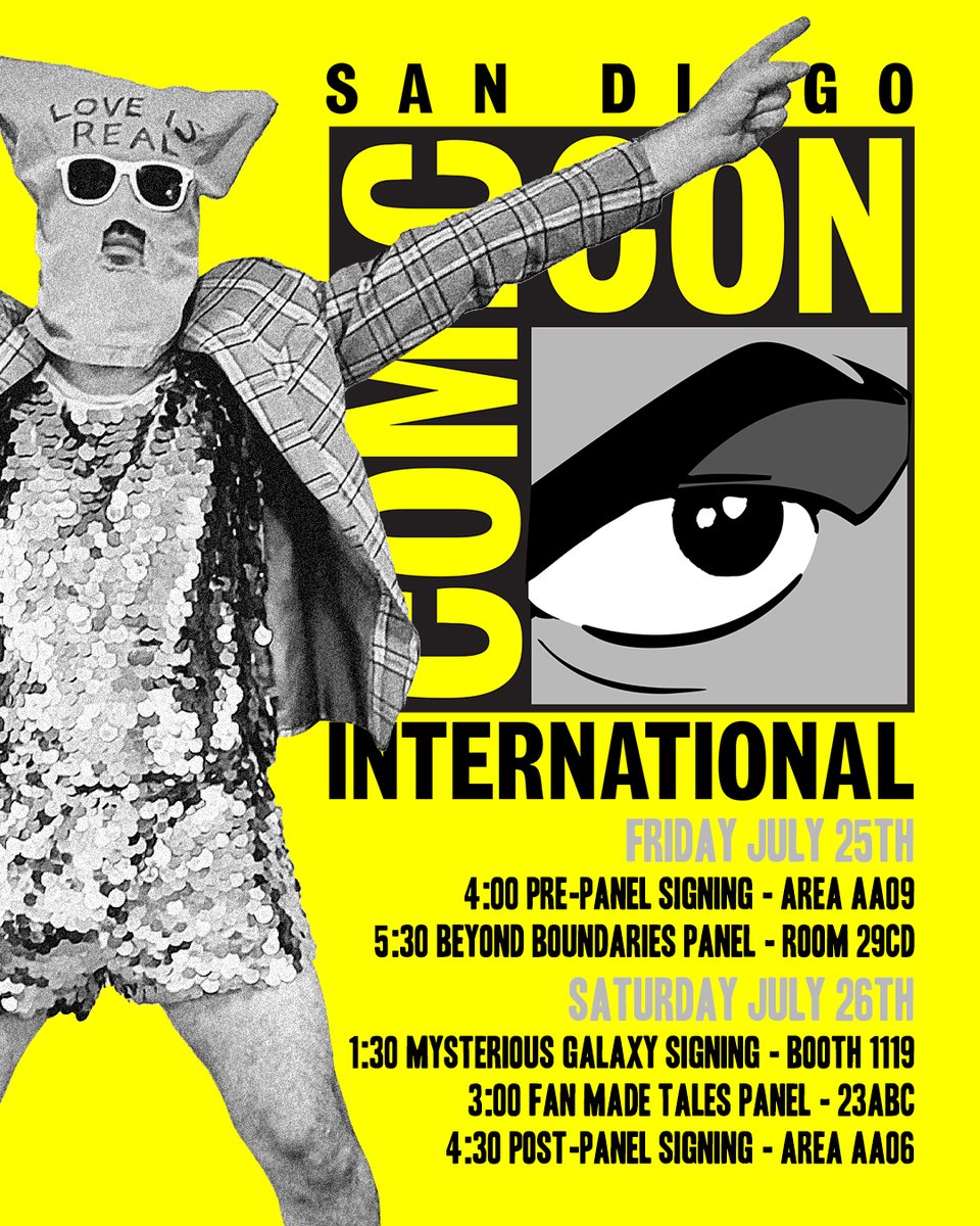 ChuckTingle's tweet image. HELLO SAN DIEGO COMIC CON BUCKAROOS i will be trotting with you on friday the 25th and saturday the 26th. here is my schedule come prove love at any of these signings or panels LETS TROT