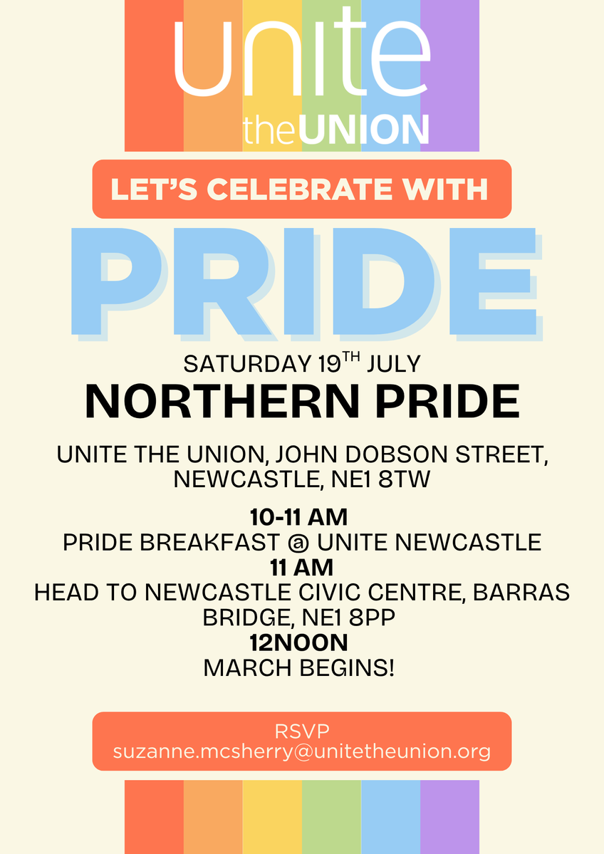 UniteNEYH's tweet image. We're getting ready for #NorthernPride this weekend!
Join us for our pride brunch from 10, or for the march from 12! See you there 🌈
#UniteNEYH #UnitedinPride