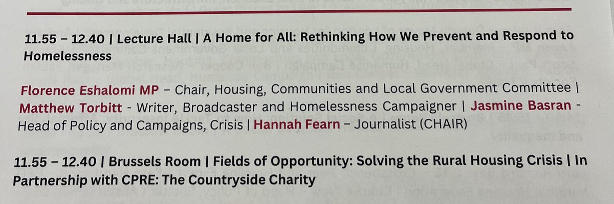 Sara Hyde (@sarakhyde) on Twitter photo Moving, passionate session at <a href="/thefabians/">The Fabian Society</a> Housing Summit on responding to & preventing homelessness with Select Comm chair <a href="/FloEshalomi/">Florence Eshalomi MP</a>, <a href="/MatthewTorbitt/">Matthew</a>, <a href="/hannahfearn/">Hannah Fearn</a> & Jasmine Basran <a href="/crisis_uk/">Crisis</a>. Covered: Housing First, temp accommodation crisis & need for lived experience 🏠 Moving, passionate session at <a href="/thefabians/">The Fabian Society</a> Housing Summit on responding to & preventing homelessness with Select Comm chair <a href="/FloEshalomi/">Florence Eshalomi MP</a>, <a href="/MatthewTorbitt/">Matthew</a>, <a href="/hannahfearn/">Hannah Fearn</a> & Jasmine Basran <a href="/crisis_uk/">Crisis</a>. Covered: Housing First, temp accommodation crisis & need for lived experience 🏠