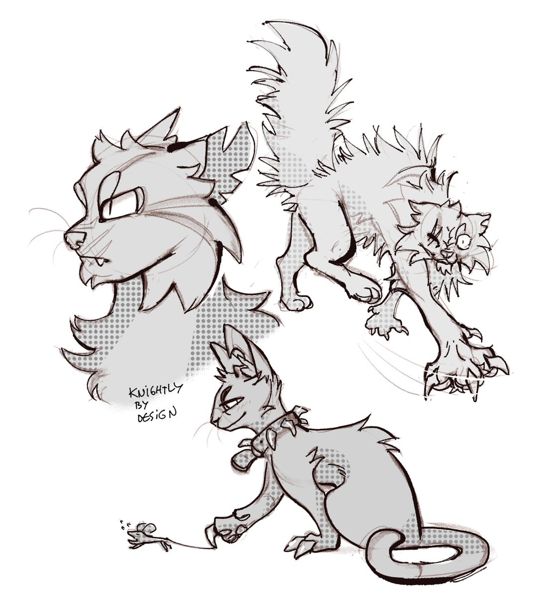 butterybydesign's tweet image. little design studies of Tigerclaw and Scourge ( designs by @wraithjaws ! ) #warriorcats #wctwt
