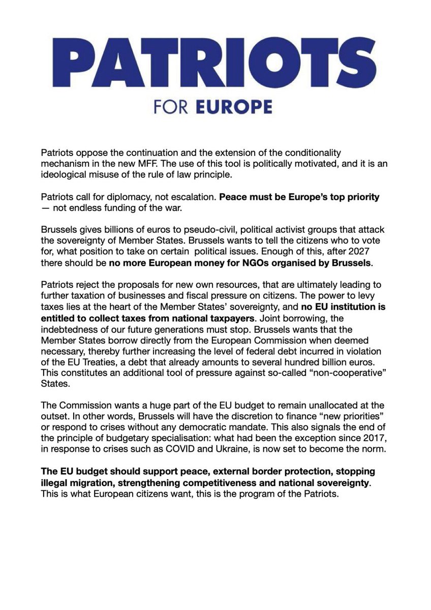 PatriotsEP's tweet image. 🚨 | Brussels wants to cut funding for farmers and families — to fuel woke ideology, illegal immigration, and its own political empire.
We say NO.
📣 Patriots for Europe will fight to protect every euro for our people — not Brussels’ machine.