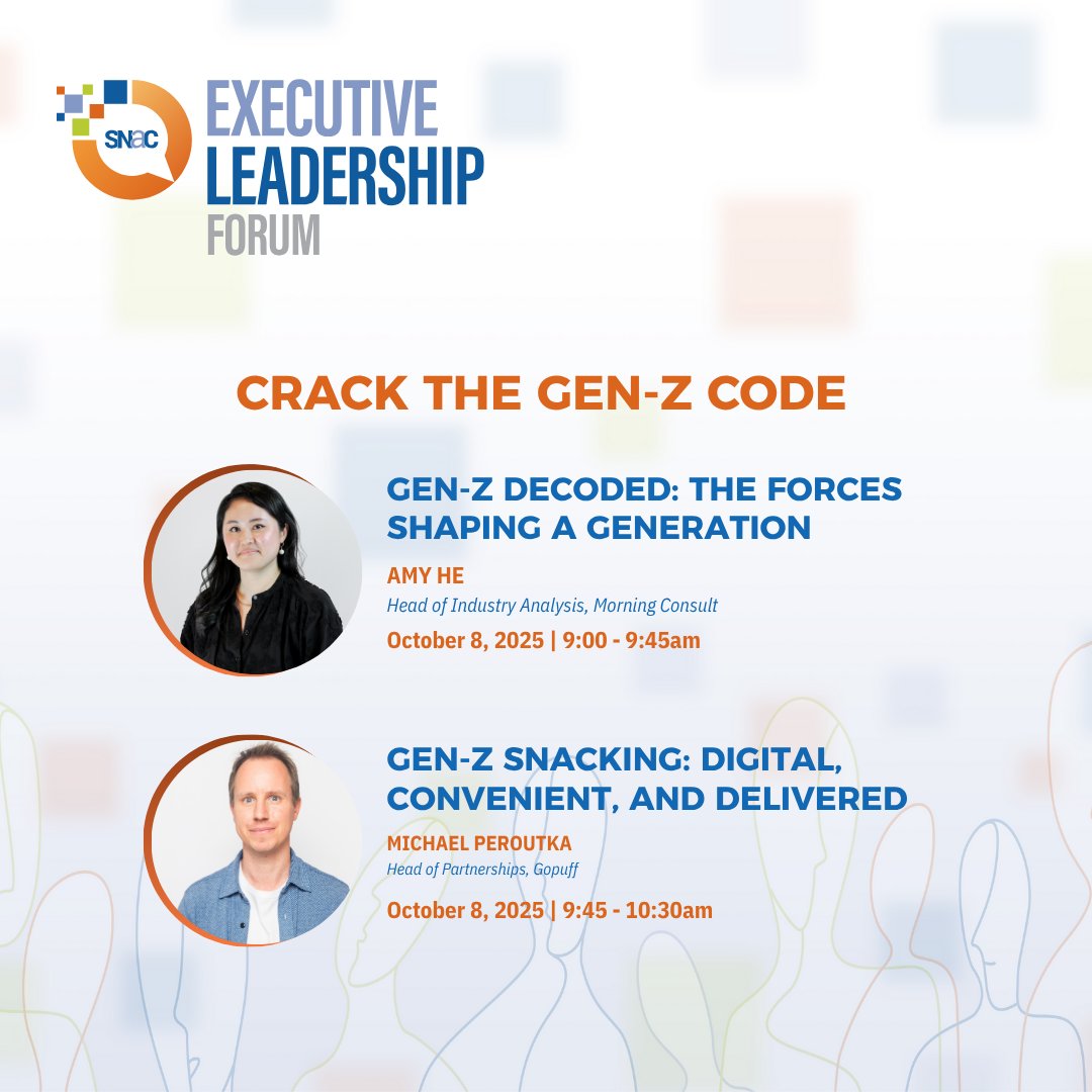 SNAC Executive Leadership Forum offers  sessions with Amy He and Michael Peroutka about today’s emerging super consumers: Gen-Z 

📍 Montage Deer Valley, Park City, UT | October 6–8​

Register by August 1 for the early bird rate!​
​
#GenZMarketing #ExecutiveLeadershipForum
