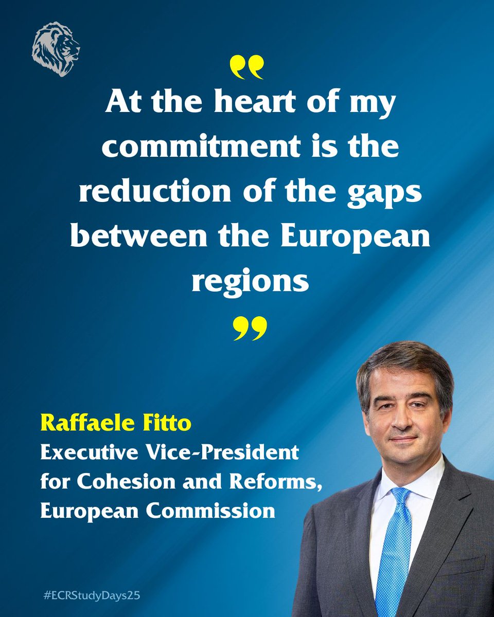 ECR Group in the CoR (@ecr_cor) on Twitter photo "Today all our energies are focused on making Cohesion Policy resources more effective and obtaining concrete results in the territories"
<a href="/EU_Commission/">European Commission</a> EVP <a href="/RaffaeleFitto/">Raffaele Fitto</a> #ECRstudydays25 "Today all our energies are focused on making Cohesion Policy resources more effective and obtaining concrete results in the territories"
<a href="/EU_Commission/">European Commission</a> EVP <a href="/RaffaeleFitto/">Raffaele Fitto</a> #ECRstudydays25